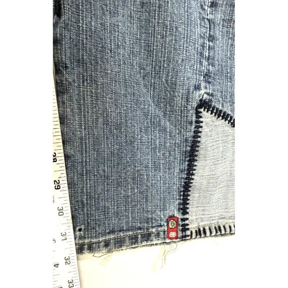 Vtg Ecko Unltd Jeans Sz. 32 Med. Blue Wash Denim Patch Y2K Baggy Fit  Red Hook - Picture 16 of 16